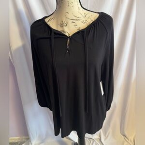 Croft & Barrow Black Women's Blouse with Tie Neck